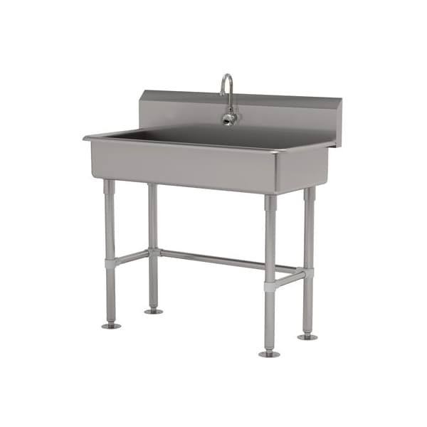6 Deep ADA NSF 16 Ga. 304 SS Floor Mt Sink - Electronic Faucet Incl